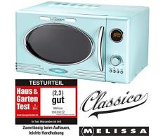 Melissa 16330103 - Forno a microonde stile retrò con grill, 900 Watt/25 litri Menta piperita
