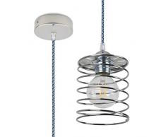 CD Cables-Spring-All, Lampada Sospensione, Pendel Colorato, Cavo Tessile Pixel Turchese Da 2 Metri