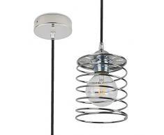 CD Cables-Spring-All, Lampada Sospensione, Pendel Colorato, Cavo Tessile Nero Da 2 Metri