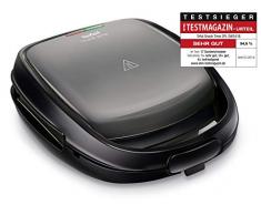Snack Time Tefal SW341B con piastra multifunzione per waffel e toast, incluse 2 piastre, 700 W, grigio/nero