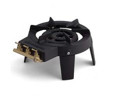 Orbegozo FO 6500 - Fornello a gas in ghisa, superficie resistente alle alte temperature, 3 zone indipendenti di accensione, diametro 18 cm, 4 corona