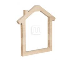 Paralume in legno verniciabile a forma di casetta