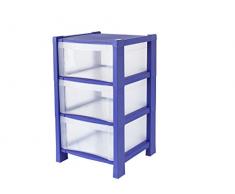 Home 1965416 Tower Cassettiera, 3 Cassetti, Blu