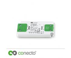 conecto 50237, trasformatore LED da 230 V (CA) a 12V (CC), per lampade a LED fino a max. 6 watt, design ultra sottile
