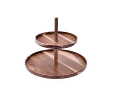 Laguiole ? Supporto decorativo? 2 ripiani con bordo rialzato? Legno di acacia. Altezza: 24 cm Un accessorio indispensabile per il vostro tavolo di Natale? Legno di acacia. Marrone