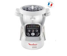 Moulinex HF802AA1 Cuisine Companion Robot da Cucina Multifunzione con 6 Programmi Automatici, 1550 watt, Bianco/Argento
