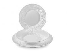 Luminarc Alizee Perle Servizio Tavola 18 Pezzi, Vetro Temperato, Bianco