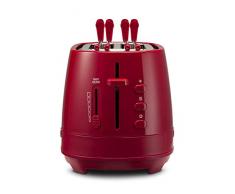 Dè Longhi CTLAP2203.R Tostapane con pinze 550 Watt, Colore Rosso, Plastica