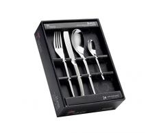 Eme Posaterie Black - Set di Posate da Tavola in acciaio inox 18/0, Nichel Free, per 6 persone, 24 pezzi