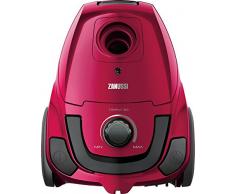 Zanussi 900258278 ZANCG24SPM CompactGo Aspirapolvere, Indicatore Sacco Pieno, Maniglia da Trasporto, Satin Pink Metallic, 600 W, 1.24 Litri, 80 Decibel