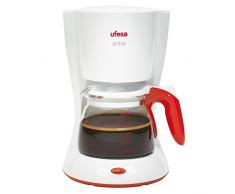 Ufesa CG7223 Macchina-caffè-Americano, Te e Infusioni, 1,25 L, 10/15 Tazze, 1000 W, Filtro Permanente, Caraffa di Vetro, 1 Liter, plastica, Bianco