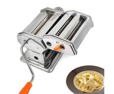 Todeco - Macchina Per La Pasta, Fare La Pasta - Spessore di taglio: 6 diverse impostazioni dello spessore da 0,5 a 3mm - Materiale: Acciaio inossidabile - Spaghetti, tagliatelle, lasagne