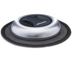 Vileda Virobi Robot Catturapolvere, Robot Aspirapolvere con Panno Usa e Getta, per Peli di Animali, Capelli, Briciole, Senza Fili, Limited Edition, Silver