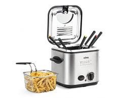 WËASY TB600 Friggitrice e Set fonduta, 840 W, 1.2 Litri, Acciaio Inossidabile