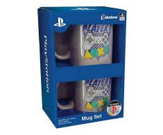 Paladone 55231514 Playstation Player One & Player Two Mug Set | Tazza da caffè in Ceramica | Modo Unico e Super Divertente per Bere la Tua Bevanda Preferita, 330 milliliters