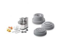Philips HR2345/19 Viva Collection Macchina per la pasta, con Fronte in Metallo, 13.5 cm, Bianco & HR2482/00 Viva Collection - Accessorio per Pasta maker Avance - La confezione include 3 trafile