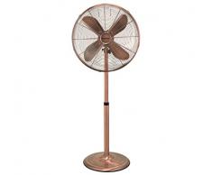Beper VE.111 – Ventilatore a Piantana, Ramato, Design Moderno, 4 Pale, Base Rotonda, Funzione Oscillante, 3 Velocità, Copper Effect Stand Fan