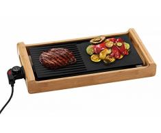 Melissa Grill da tavolo elettrico Teppan Yaki elettrico Grill făľr balcone con 1800 Watt e bambù design, elettrico Grill con grillflă ¤ che 44 x 23 cm
