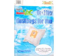 mistervac MV 605 - Confezione da 30 sacchetti e 6 filtri per aspirapolvere, con 5 strati in tessuto non tessuto, per AEG, Elektrolux, Eurelem, Hanseatic, Hugin, Miostar, Philips, Privileg, Progress, Satrap, Tornado, Volta, Wertheim, Zanussi