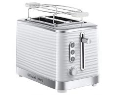 Russell Hobbs 24370-56 Tostapane Inspire, Plastica, 2 Fette, 1050 Watt, Funzione Scongelamento, Bianco