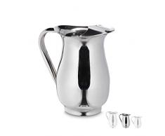 Relaxdays Caraffa in Acciaio Inox, 1,5L, Lavabile in Lavastoviglie, Brocca da Portata per Latte & caffè, Teiera, Argento