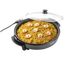 CASO Profi Party – Padella elettrica multiuso, superficie di cottura antiaderente, regolazione della temperatura fino a ca. 240 °C, funzione di mantenimento in caldo.