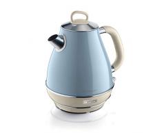 Ariete 2869 Bollitore Elettrico Vintage, Acciaio Inox, 1,7 L, Autospegnimento, 2000 W, per Acqua, Tè e Tisane, Azzurro Pastello