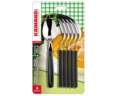 Kaimano KDN760206N Dinamik Cucchiai, Acciaio Inossidabile, Nero, 28x10x2 cm, 6 UnitÃ 