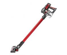 H.Koenig UP810 Scopa elettrica senza fili, + potente, 2 velocità, filtro alluminio, autonomia 35min+accessori Rosso 160W
