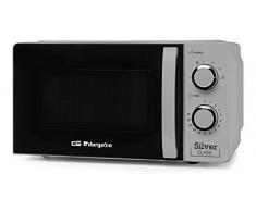 Orbegozo Microonde con 20 litri di capacità, 6 livelli di funzionamento, timer fino a 30 minuti, 700 W di potenza 700 W argento