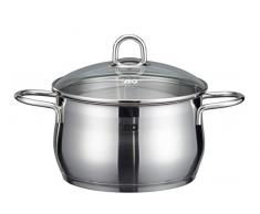 Baumalu 67224 Platin, Pentola con coperchio in vetro, 24 cm