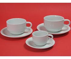 HOTELWARE Set 4 Tazze Arredo tavola Porcellana ariston con Piatti cc270 Arredo tavola