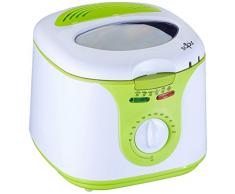 Sapir SP 1980 D elettrico friture alluminio OL pentola di haftfreie rivestimento | Fries | Pesce |verchromter cesto | 2 L | 1450 W, Bianco e verde