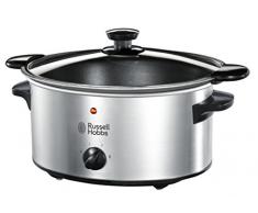 Russell Hobbs 22740-56 Slow Cooker Home Fornello elettrico lento, 3 regolazioni di temperatura, 3.5l, Acciaio inossidabile / Nero
