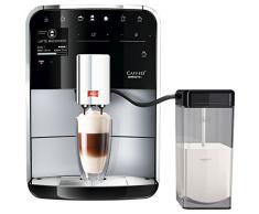 Melitta, macchina automatica per caffè espresso, Caffeo Barista T F73/0 – 201, funzione one touch, display LCD Caffeo Barista T + contenitore per latte argento