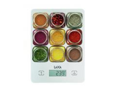 Laica KS1040 Bilancia da Cucina Elettronica, Vetro Temperato, Tasti Touch Sensor, 5 kg
