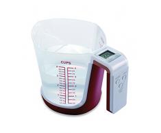 Ilsa 9750-Bilancia da cucina, Caraffa digitale, capienza: 3 kg, colore: rosso