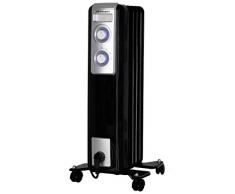 Orbegozo RN 1000 - Radiatore a olio, 5 elementi, 1000 W, luce LED, termostato regolabile, avvolgicavo, ruote girevoli