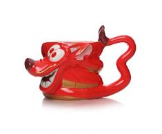 Tazza 3D colazione Disney Mualan Mushu, creamica, rossa, 350 ml