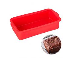 Relaxdays Stampo per Plum-Cake, in Silicone, per Microonde & Lavastoviglie, Termoresistente, Pane, 28,5 cm, Rosso, Rot