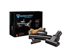 Wessel 10.9 069-300 - Set di spazzole per aspirapolvere (2 ugelli turbo e 1 per imbottiture), con adattatore universale, ideale per rimuovere il pelo di animali dalla moquette
