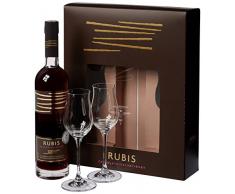 Rubis - Set regalo da 2 bicchieri da vino al cioccolato, 50 cl