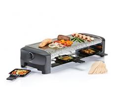 Princess 162830 8 Stone Grill Party Raclette elettrica con griglia in Pietra ollare, 1300 W, Plastica
