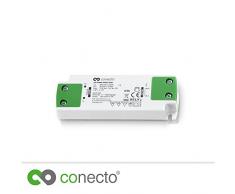 conecto 50240, trasformatore LED da 230 V (CA) a 12 V (CC), per lampade a LED fino a max. 20 watt, design ultra sottile