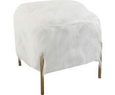 Kare Visible Fur 83330 - Sgabello di design, effetto pelliccia, in pelliccia sintetica, 40 x 37 x 37 cm, colore: Bianco