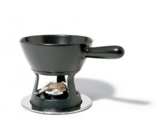 Alessi - SG56/260 B - Mami Servizio per fonduta composto da: casseruola a manico lungo in ceramica, supporto in ghisa, disco diffusore in alluminio, fornello e vassoio in acciaio inossidabile 18/10.