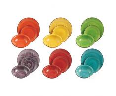 Villa d’Este Home Tivoli 2671740 Baita Servizio Tavola, 18 Pezzi, Gres, Multicoloree