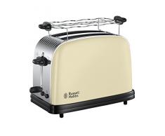 Russell Hobbs Classic Tostapane, 1100 W, Acciaio Inossidabile, 2 Scomparti, Crema