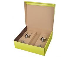 VANILLA SEASON - Set di 2 bicchieri da vino bianco con segnaposto, ideali come regalo