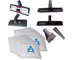 4 Vari Aspirapolvere ugelli (tappeto, pavimenti duri; Bocchetta per fessure & ventosa pennello.